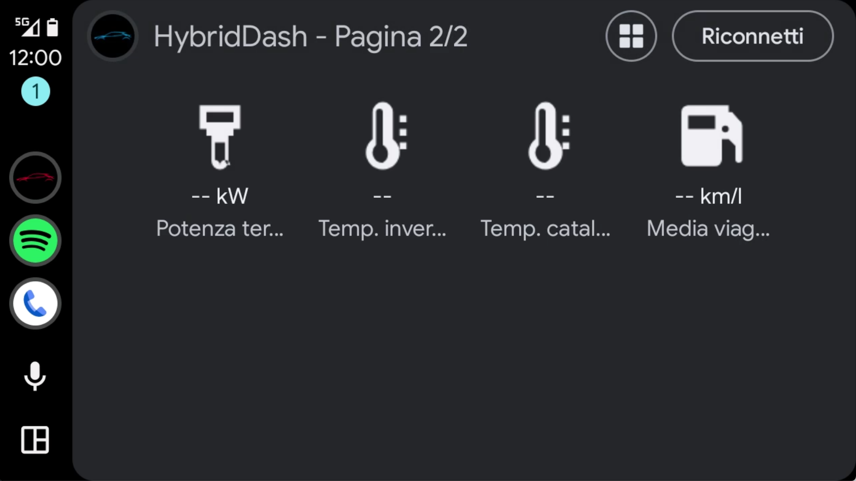 HybridDash Android Auto Grid