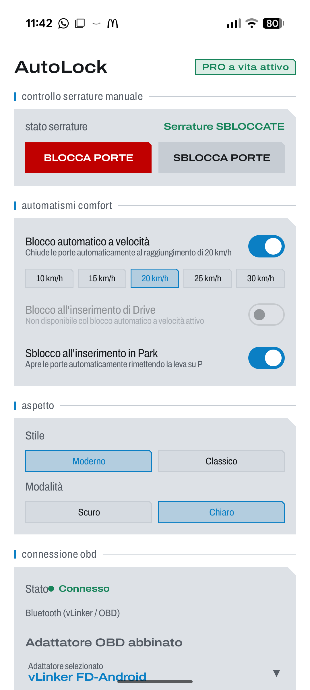 AutoLock — Modalità Chiara