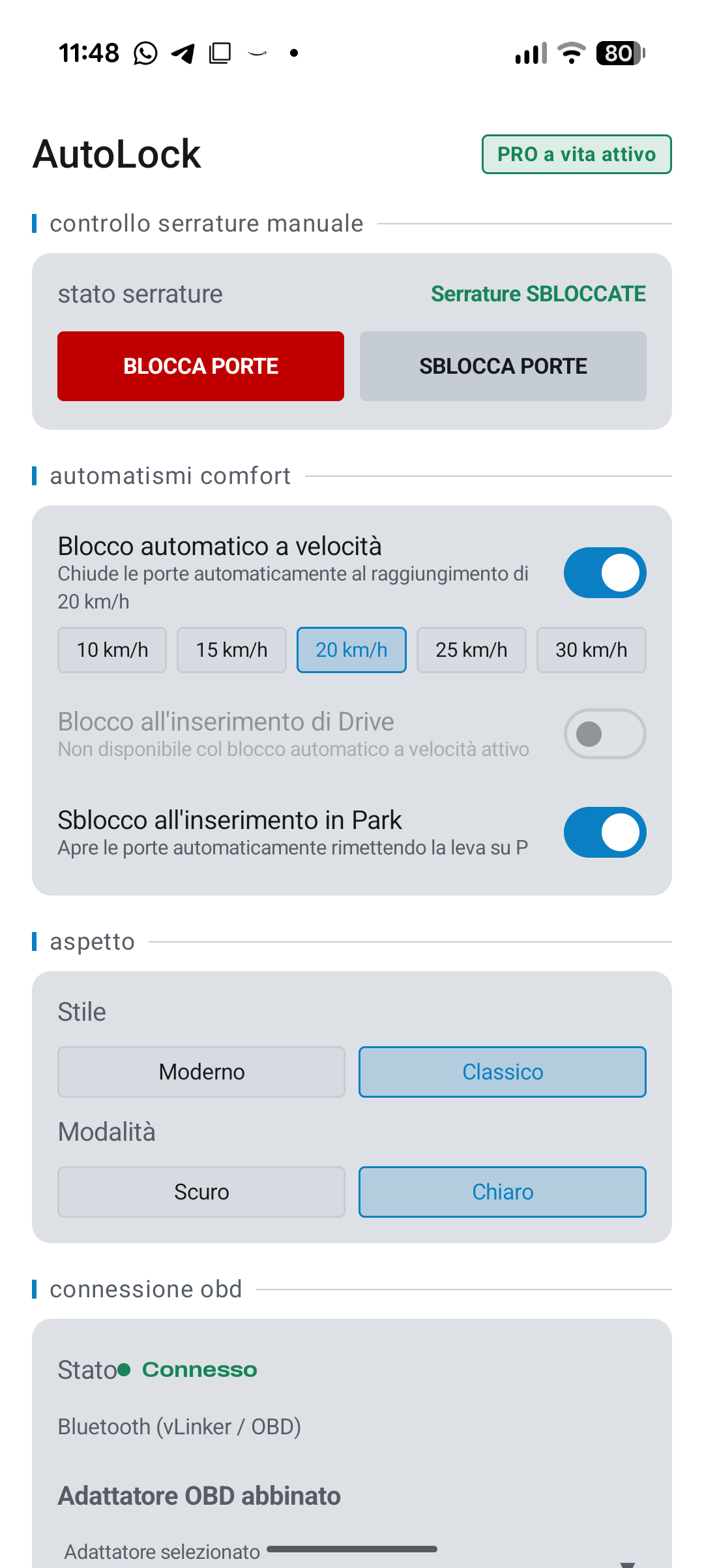 Comandi manuali e sicurezza